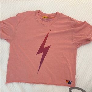 Aviator Nation Pink and Purple Lightning Bolt Tee